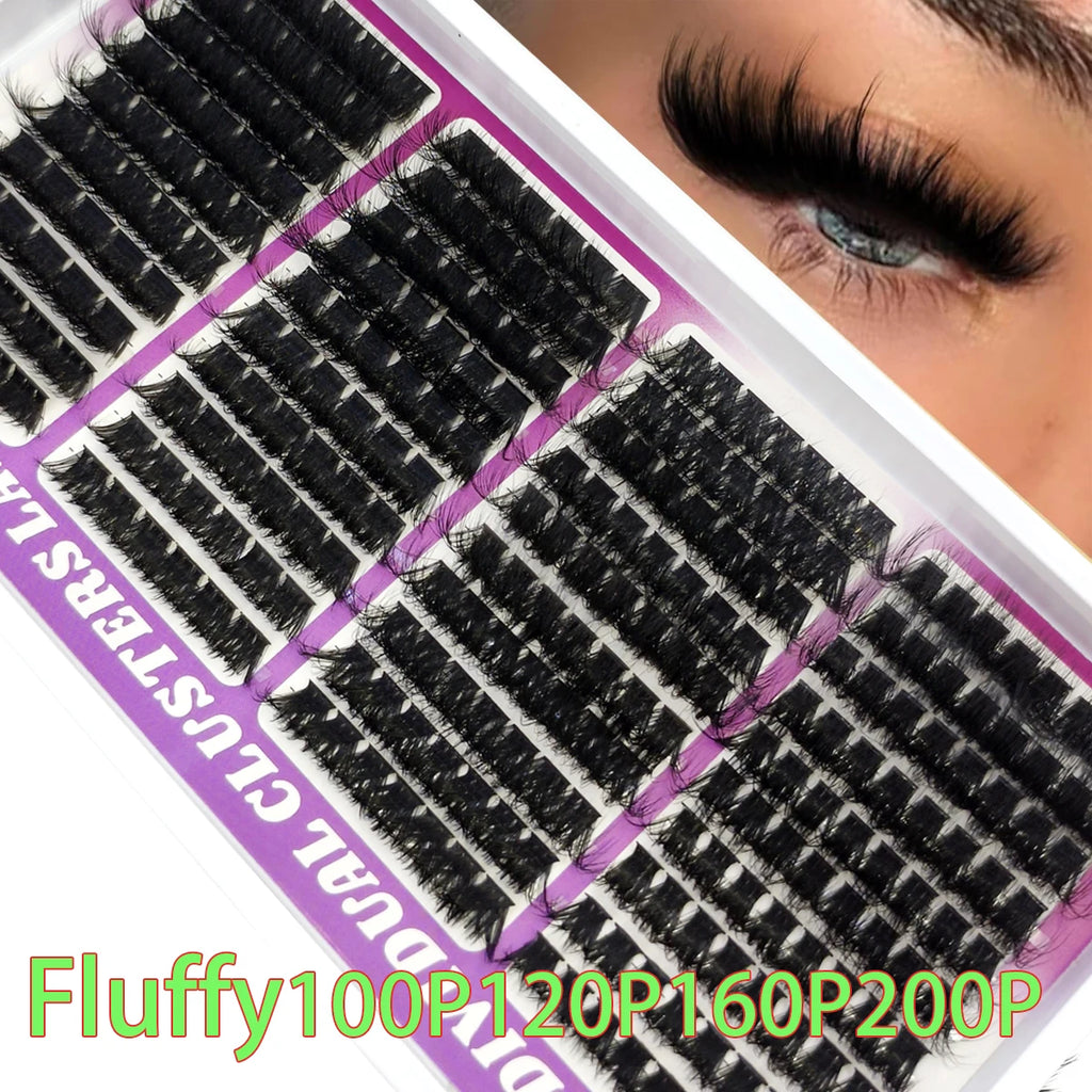 DIY Cluster Lashes – Fluffy Spiky Volume Extensions (30 Rows)