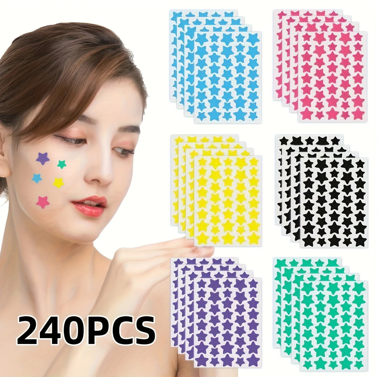 Superstar Hydrocolloid Pimple Patches – Star-Shaped (240 Pcs)