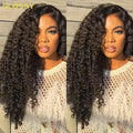 Burmese Curly Glueless Human Hair Wig – 300% Density, 3-in-1 Half Wig