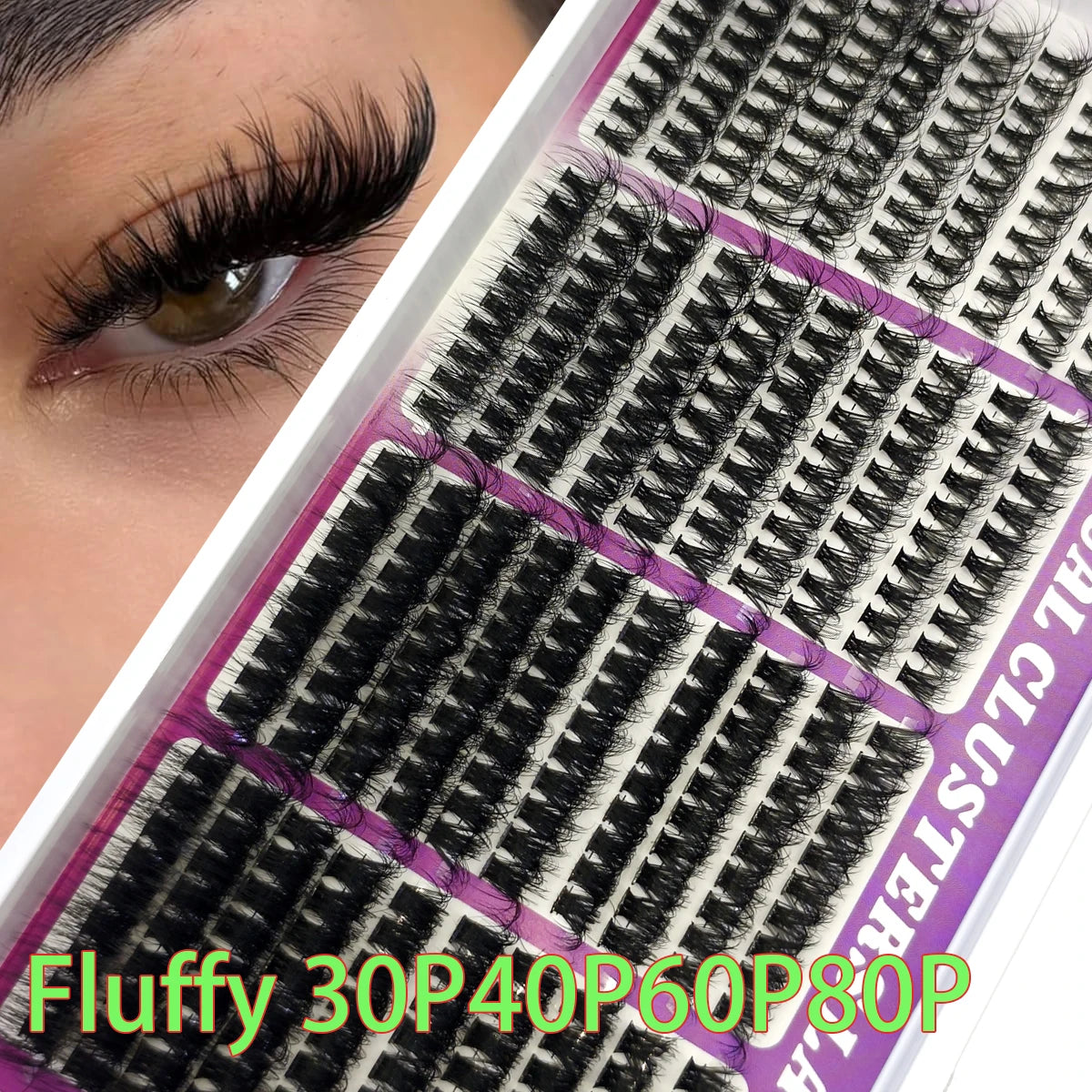 DIY Cluster Lashes – Fluffy Spiky Volume Extensions (30 Rows)